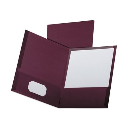 Tops Business Forms Oxford, Linen Finish Twin Pocket Folders, Letter, Burgundy, 25PK 53441